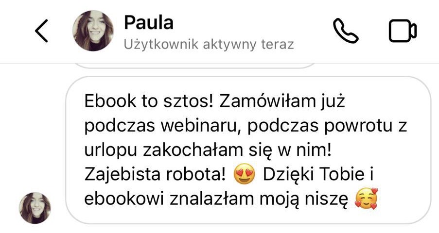 Opinia czytelniczki o ebooku „Nisza, która zarabia” nr 6